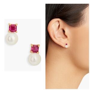 Kate Spade New York little faux pearl & cubic zirconia stud earrings NWT